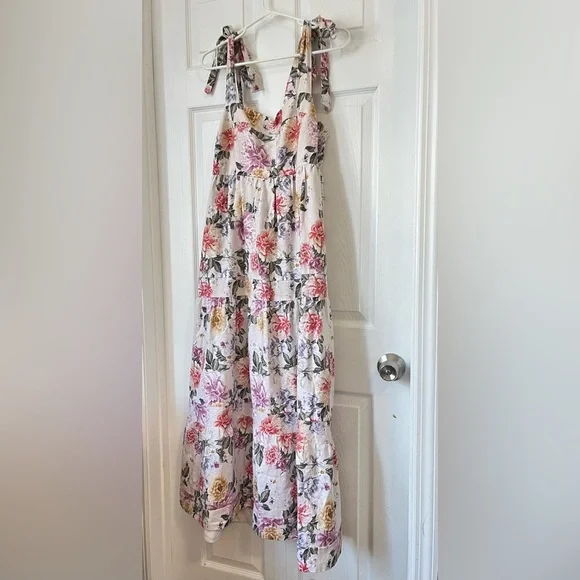 House of Harlow 1960 Floral Linen Blend Maxi Dress M - Picture 7 of 8